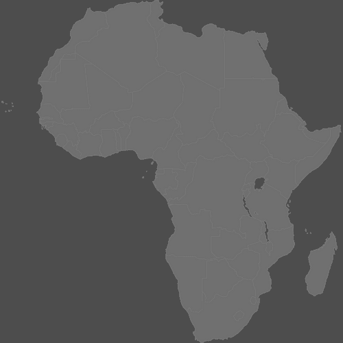 Preview of Blank Printable Map of Africa (Dark Theme)