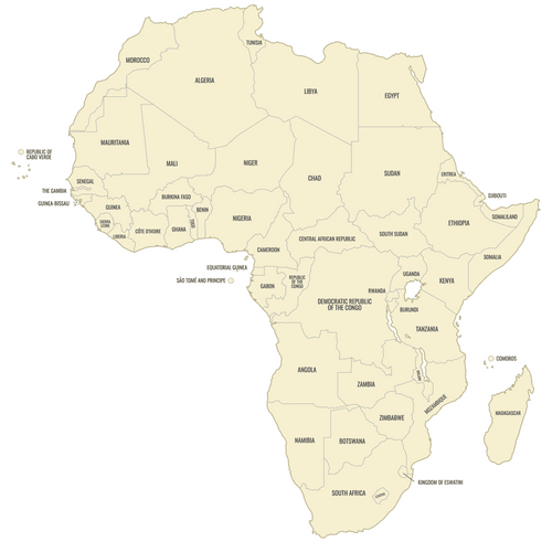 Preview of Labeled Map of Africa