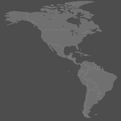 Preview of Blank Map of Americas (Dark)