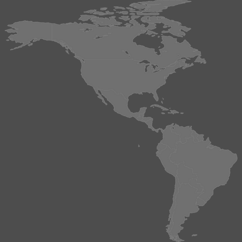 Preview of Blank Printable Map of Americas (Dark Theme)