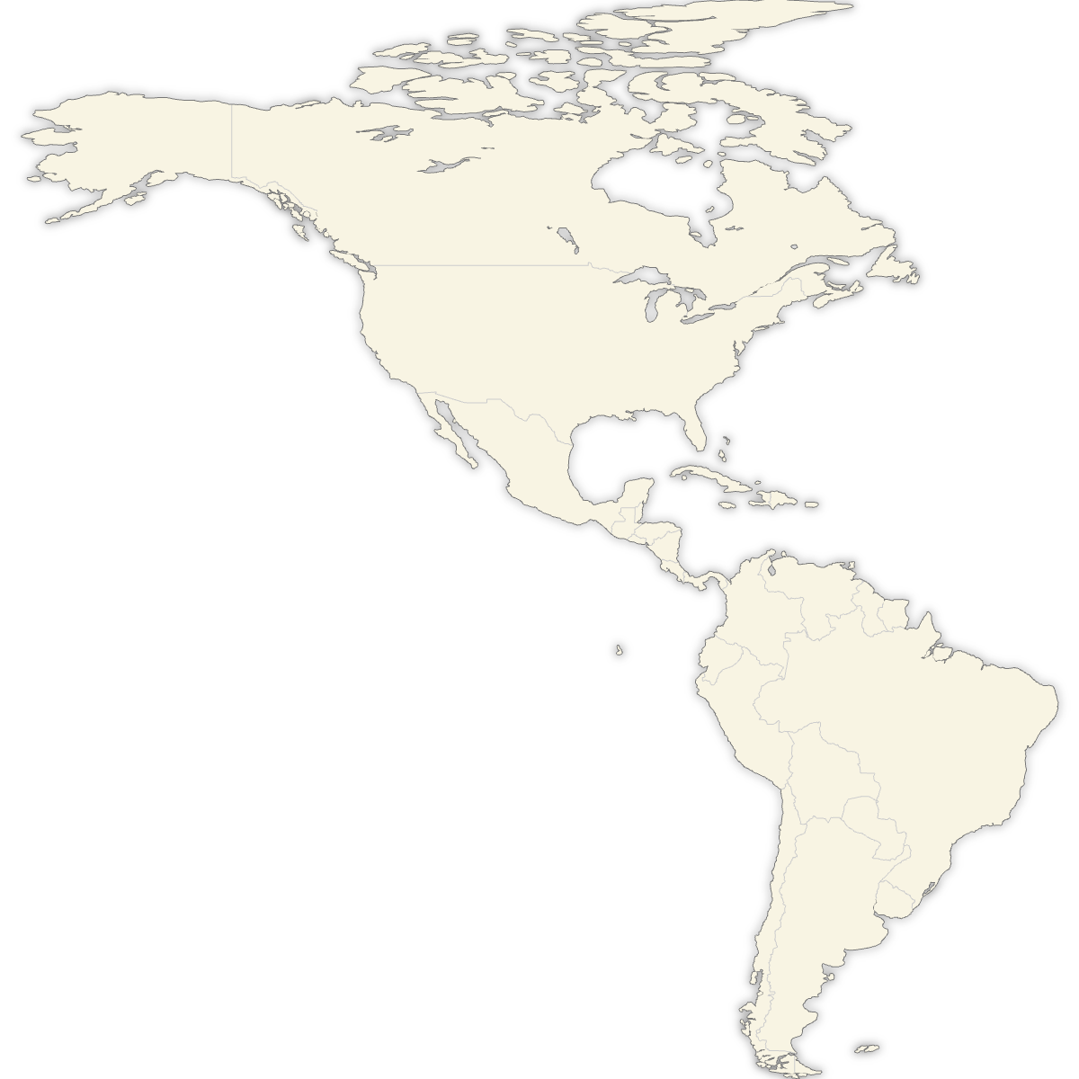 Blank Map of Americas