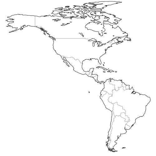 Preview of Outline Map of Americas