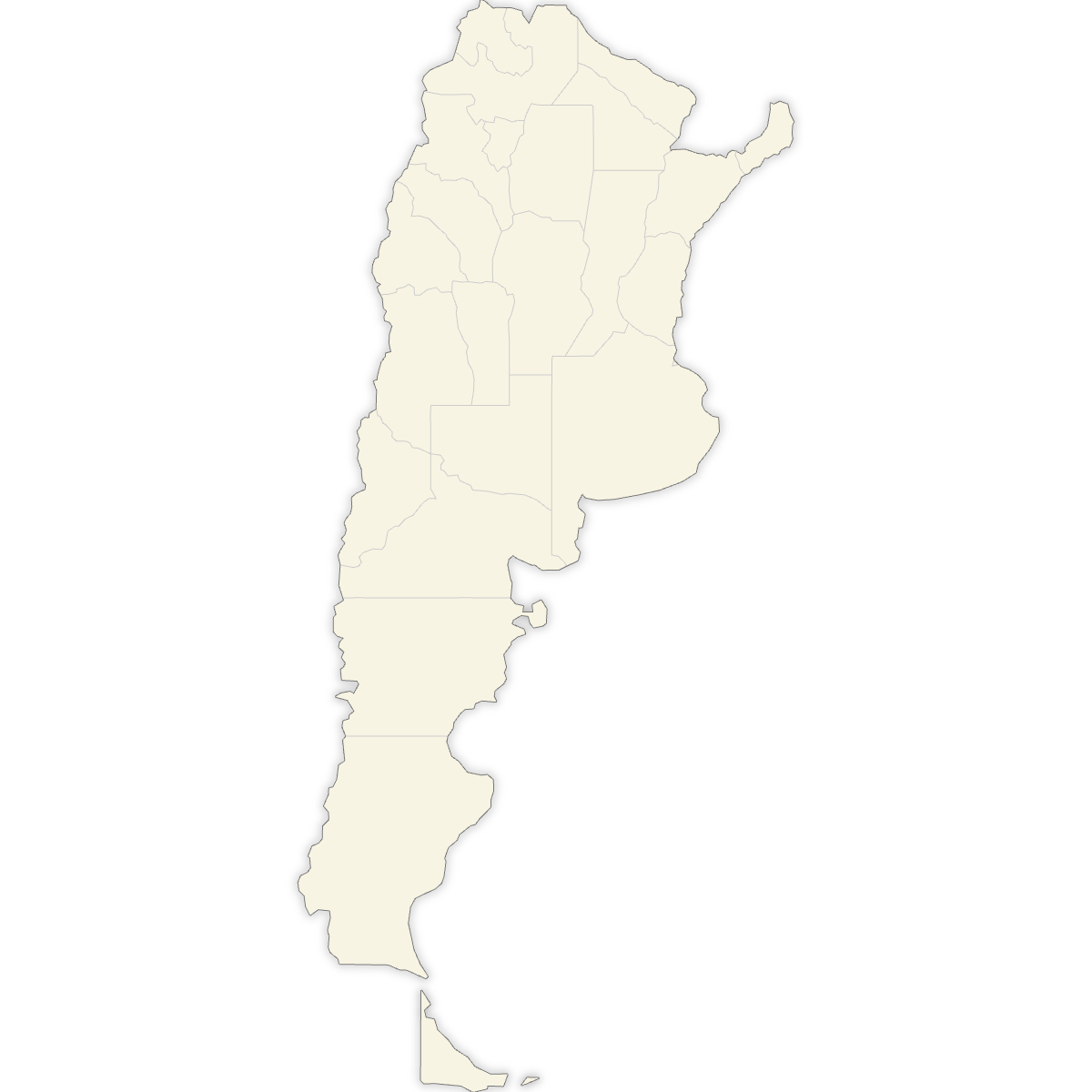 Blank Map of Argentina Provinces