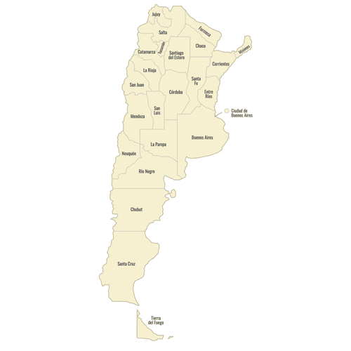 Preview of Labeled Map of Argentina Provinces