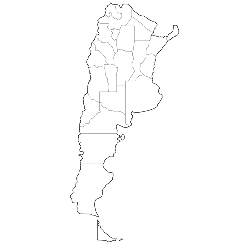 Preview of Outline Map of Argentina Provinces