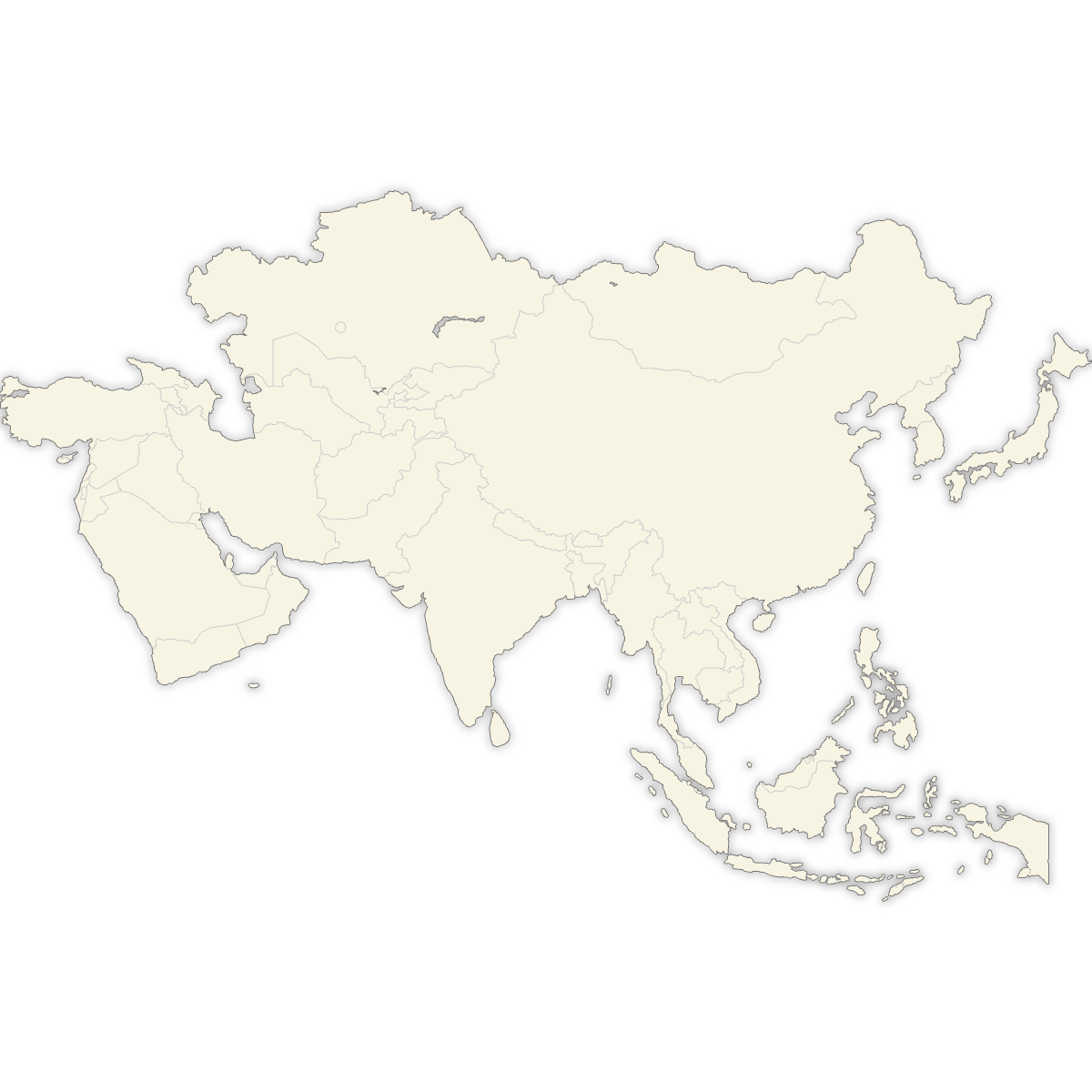 Blank Map of Asia