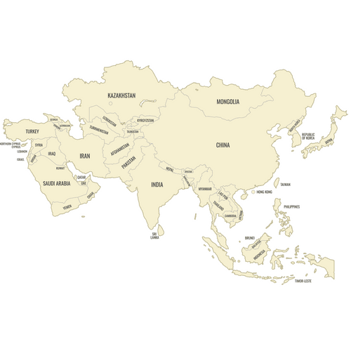 Preview of Labeled Map of Asia