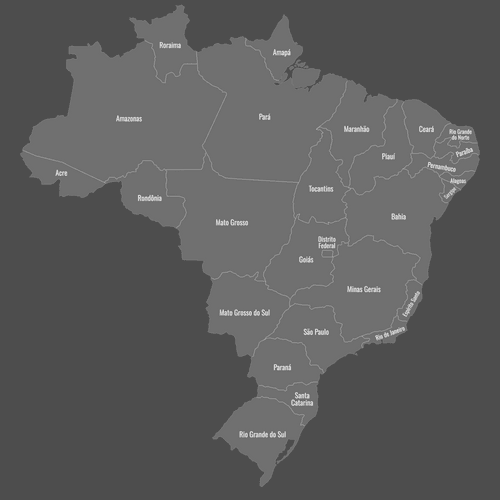 Preview of Labeled Map of Brazil States (Dark)