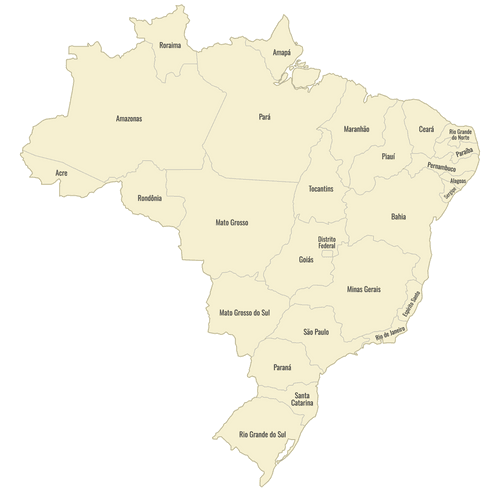 Preview of Labeled Map of Brazil States