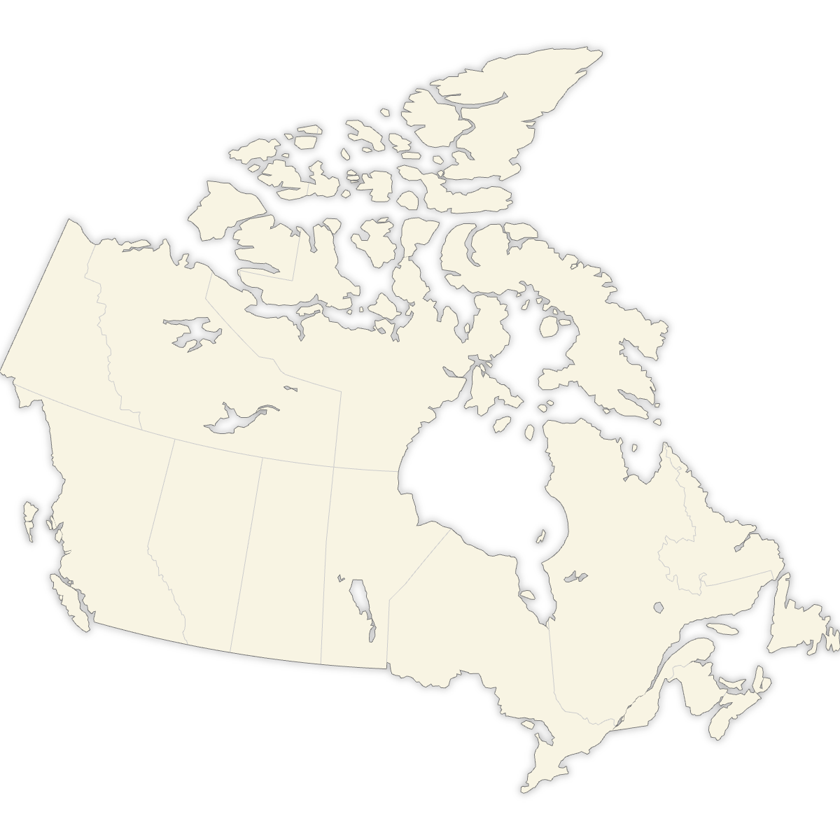 Blank Map of Canada Provinces