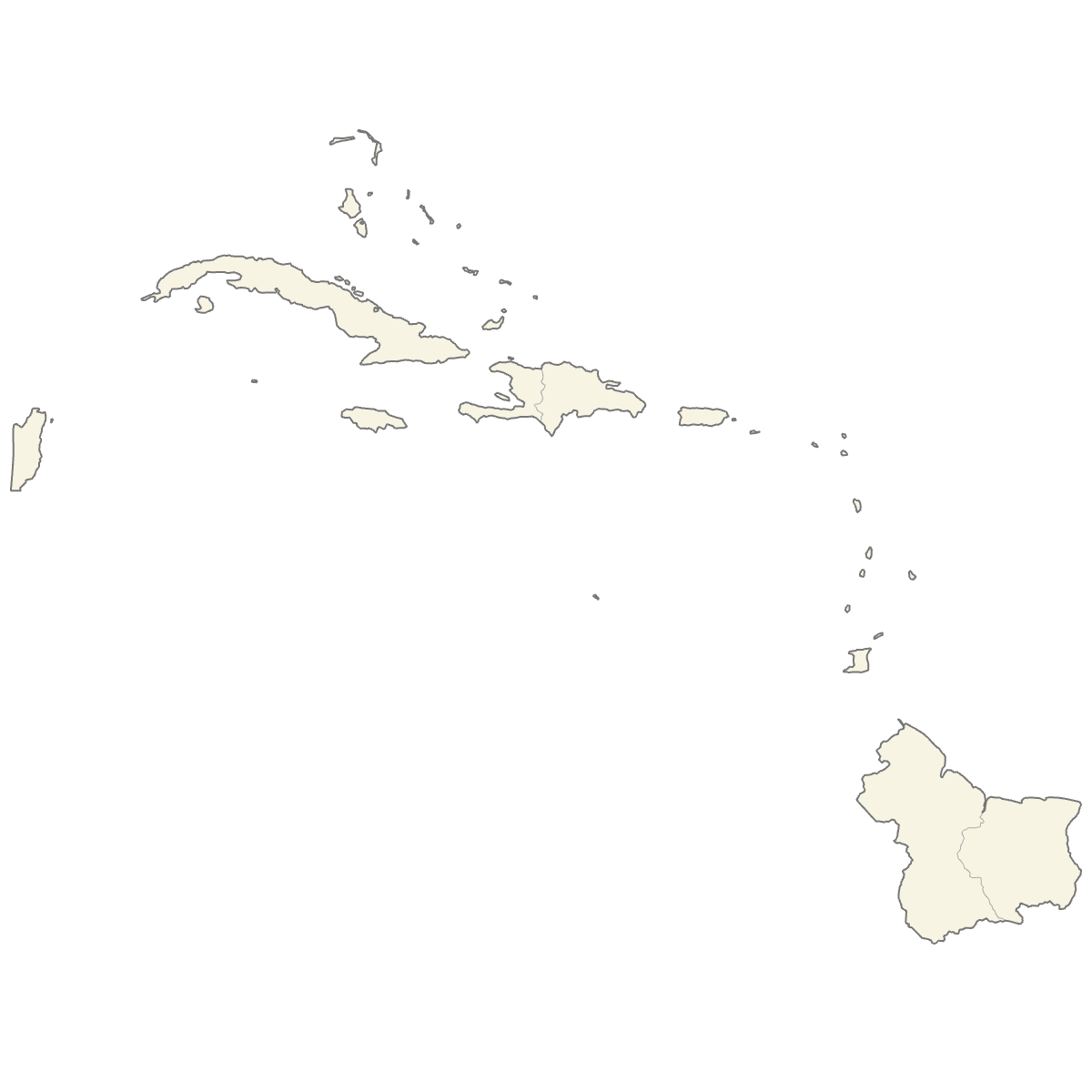 Blank Map of Caribbean countries