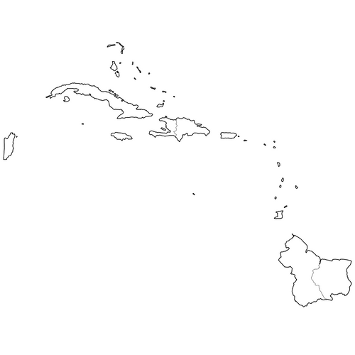 Preview of Outline Map of Caribbean countries