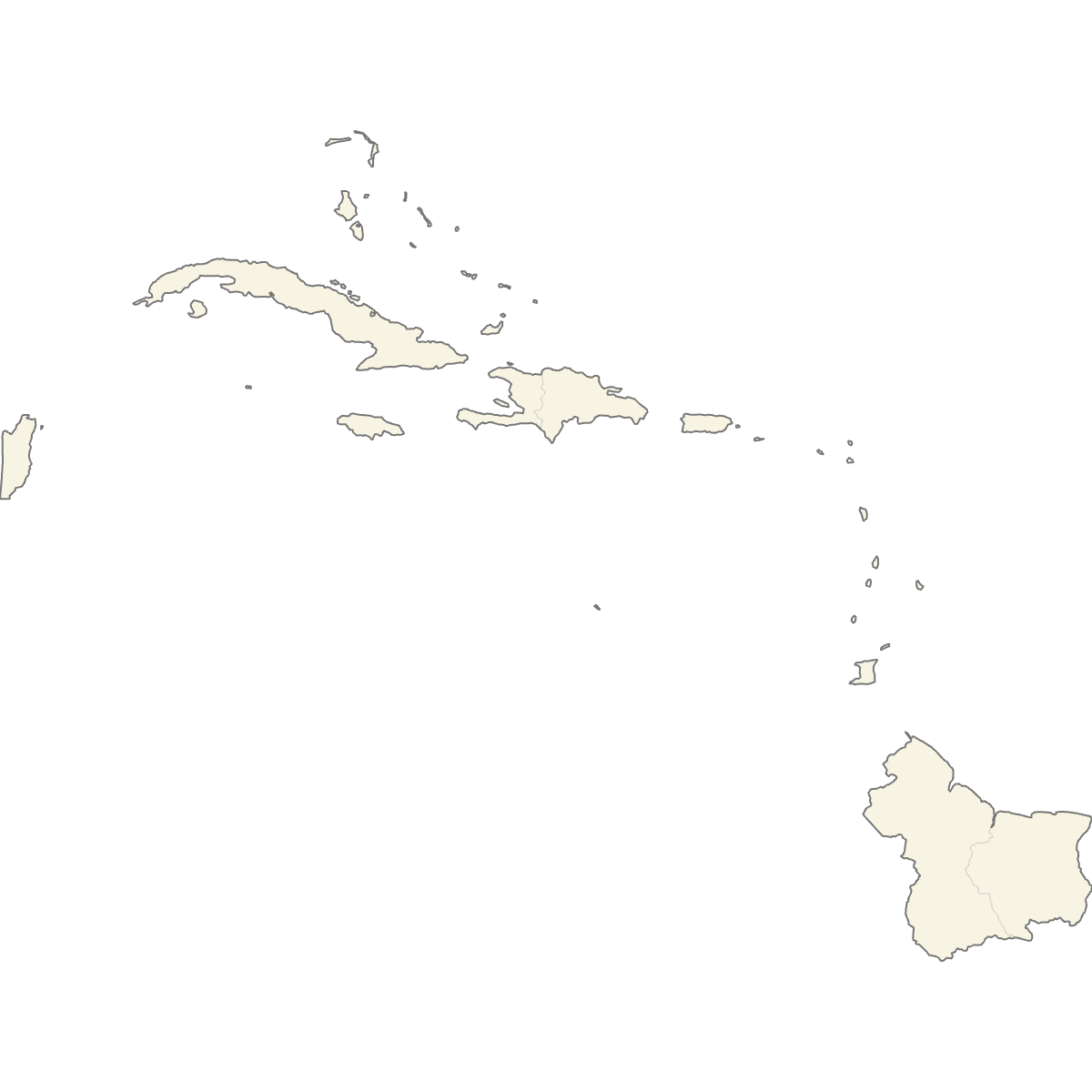 Blank Map of Carribean countries