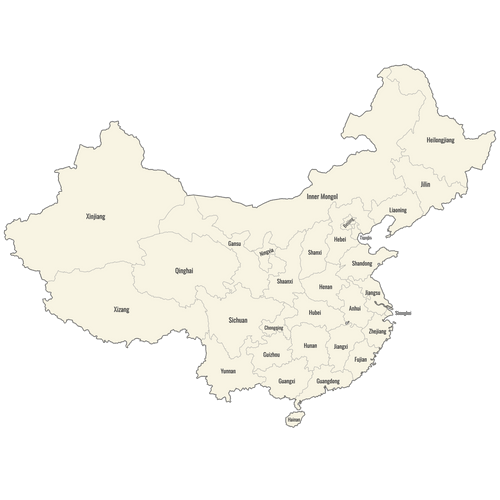 Preview of Blank Printable Map of China Provinces