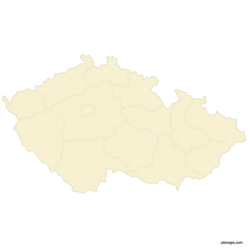 Preview of Vector Map of Czech Republic Regions