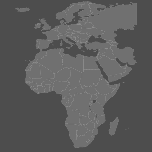 Preview of Blank Map of EMEA countries (Dark)