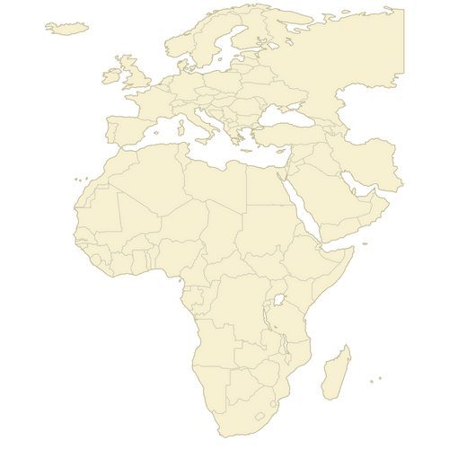 Preview of Blank Map of EMEA countries