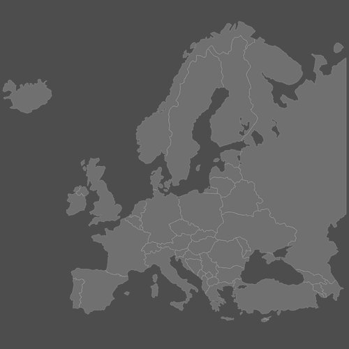 Preview of Blank Map of Europe Countries (Dark)