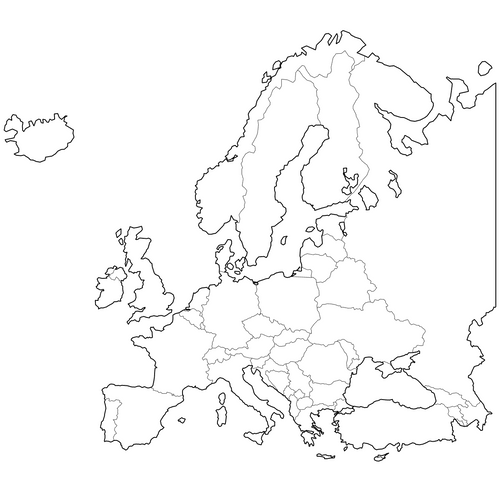 Preview of Outline Map of Europe Countries