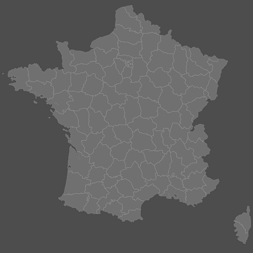 Preview of Blank Map of France Departments (Dark)