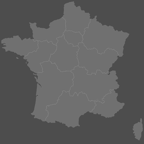 Preview of Blank Map of France Regions (Dark)