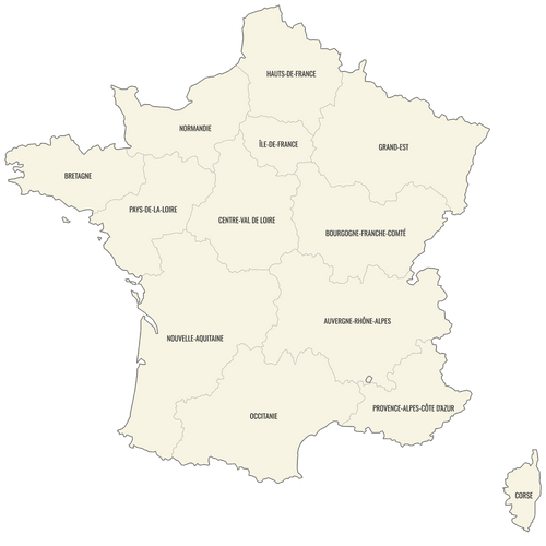 Preview of Blank Printable Map of France Regions