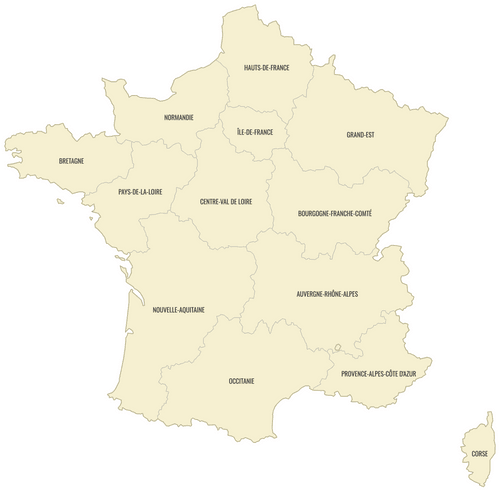 Preview of Labeled Map of France Regions