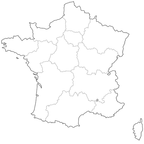 Preview of Outline Map of France Regions