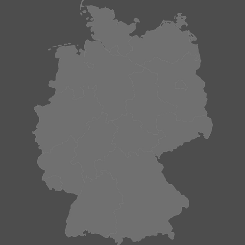 Preview of Blank Printable Map of Germany States (Dark Theme)