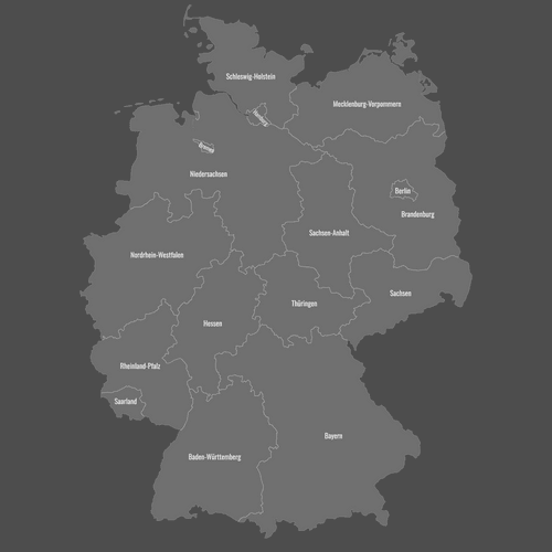 Preview of Labeled Germany States Map (Dark)