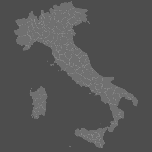 Preview of Blank Map of Italy Provinces (Dark)