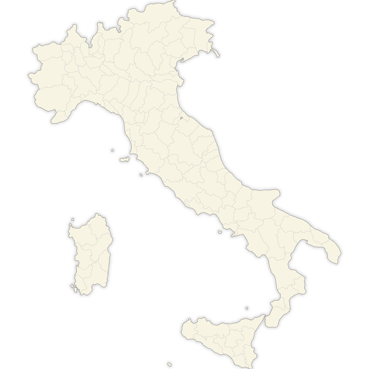 Blank Map of Italy Provinces