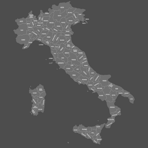 Preview of Labeled Map of Italy Provinces (Dark)