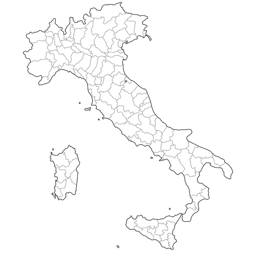 Preview of Outline Map of Italy Provinces