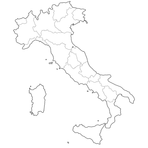 Preview of Outline Map of Italy Regions