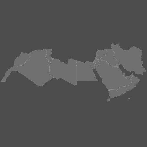 Preview of Blank Map of MENA Countries (Dark)