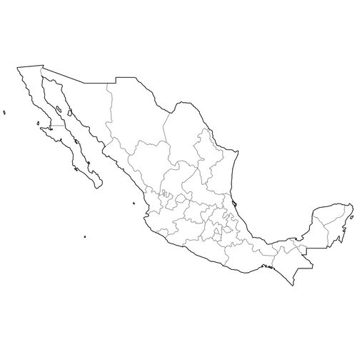 Preview of Outline Map of Mexico States