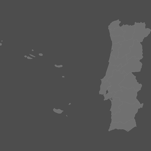 Preview of Blank Printable Map of Portugal Districts (Dark Theme)