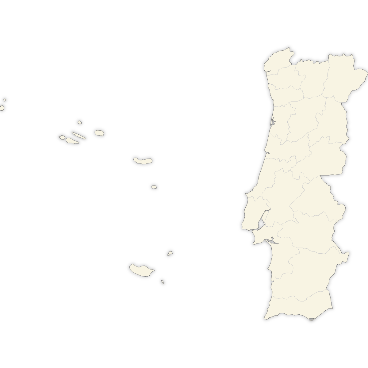 Blank Map of Portugal Districts