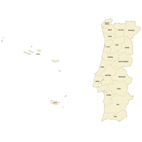 Preview of Labeled Map of Portugal Districts