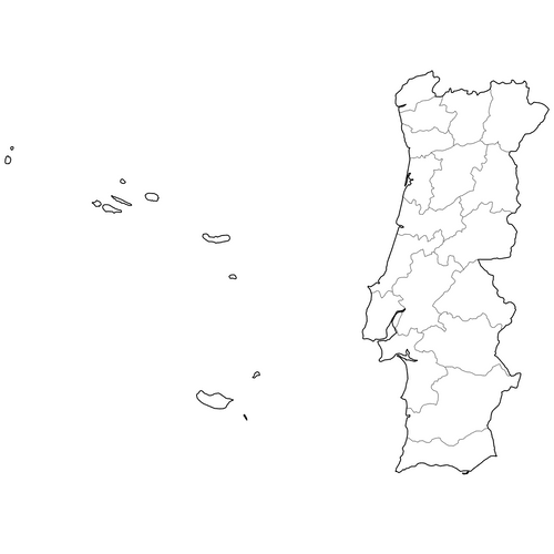 Preview of Outline Map of Portugal Districts