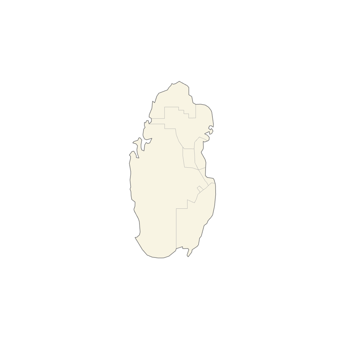 Blank Map of Qatar Municipalities