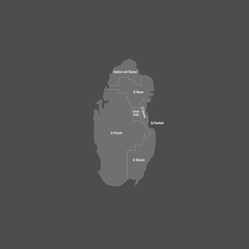 Preview of Labeled Map of Qatar Municipalities (Dark)