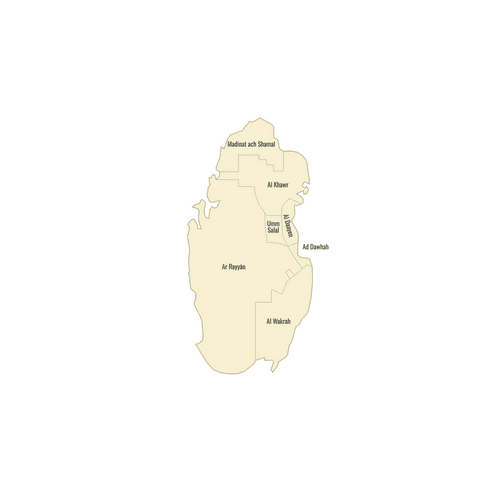 Preview of Labeled Map of Qatar Municipalities