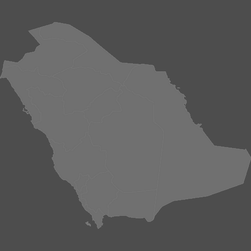 Preview of Blank Printable Map of Saudi Arabia Provinces (Dark Theme)