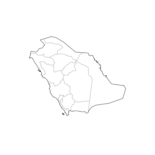 Preview of Outline Map of Saudi Arabia Provinces