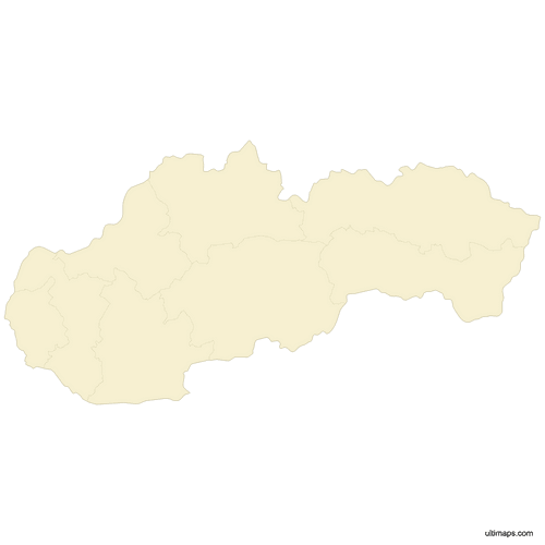 Preview of Blank Map of Slovak Regions
