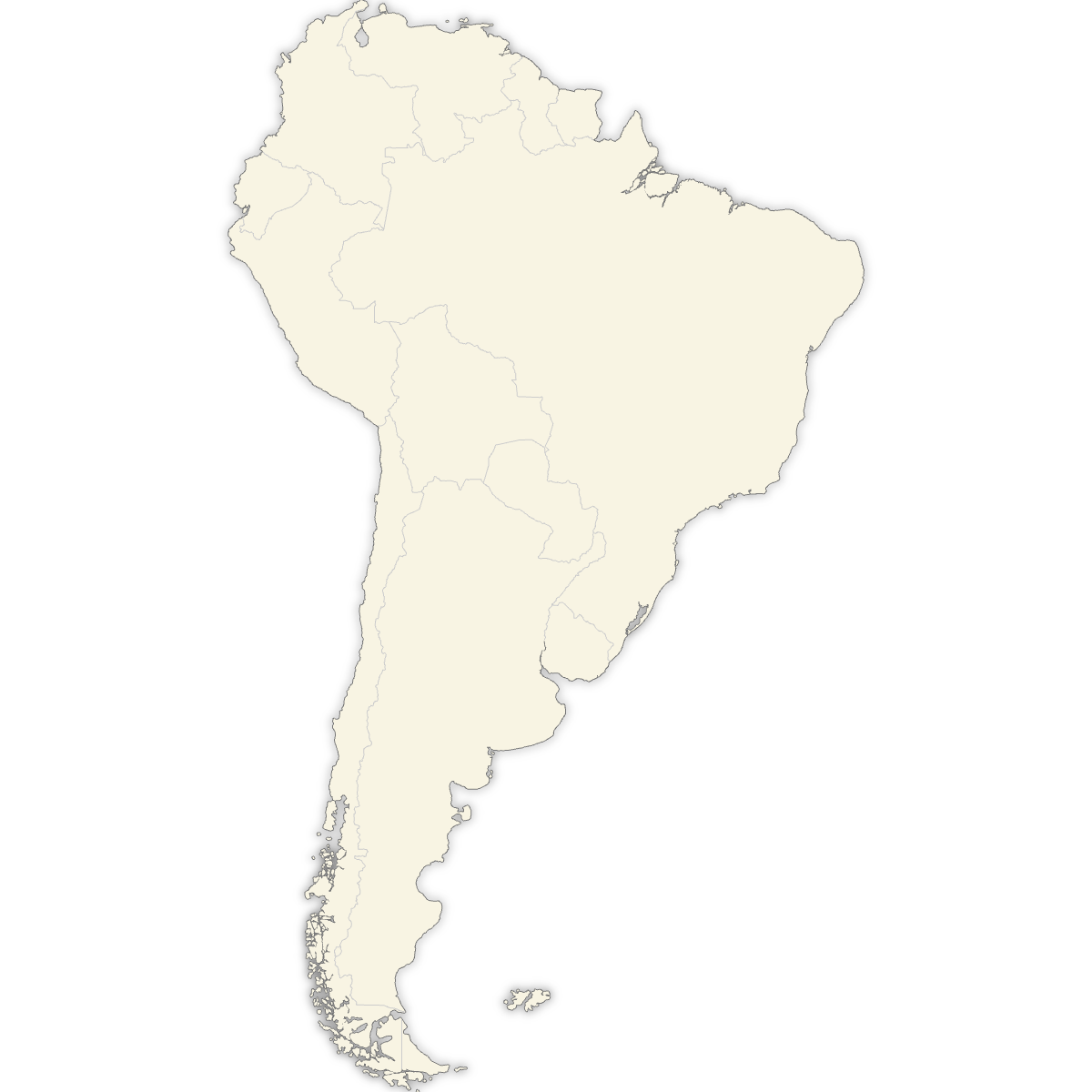 Blank Map of South America