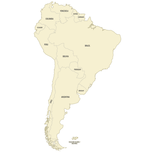 Preview of Labeled Map of South America