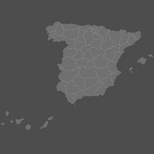 Preview of Blank Map of Spain Provinces (Dark)